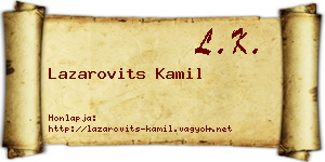 Lazarovits Kamil névjegykártya